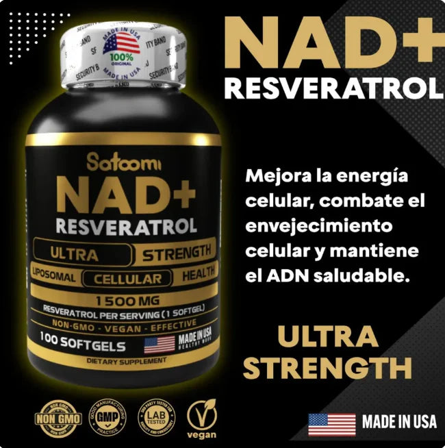 NAD + RESVERATROL™ 🍇🍷Juventud Activa en Cápsulas