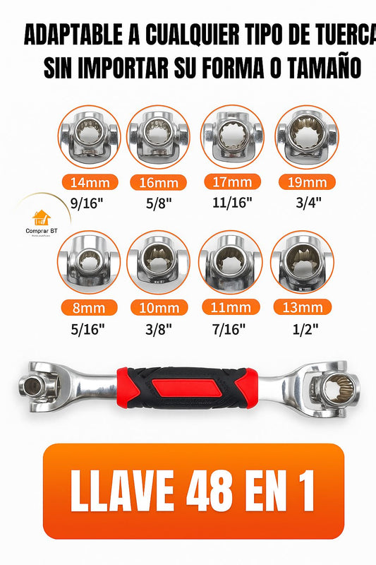 Llave Giratoria Multiuso 360° Multifuncional (48 en 1)