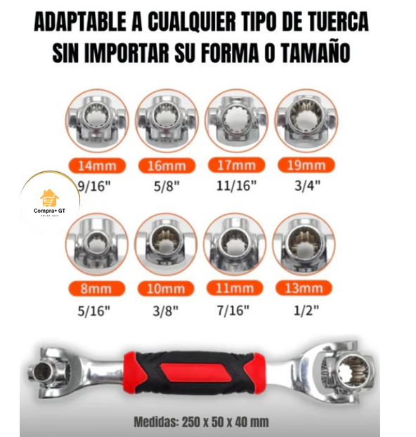 Llave Giratoria 360° Multifuncional (48 en 1)
