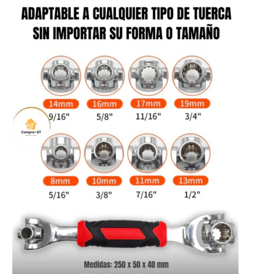 Llave Giratoria 360° Multifuncional (48 en 1)