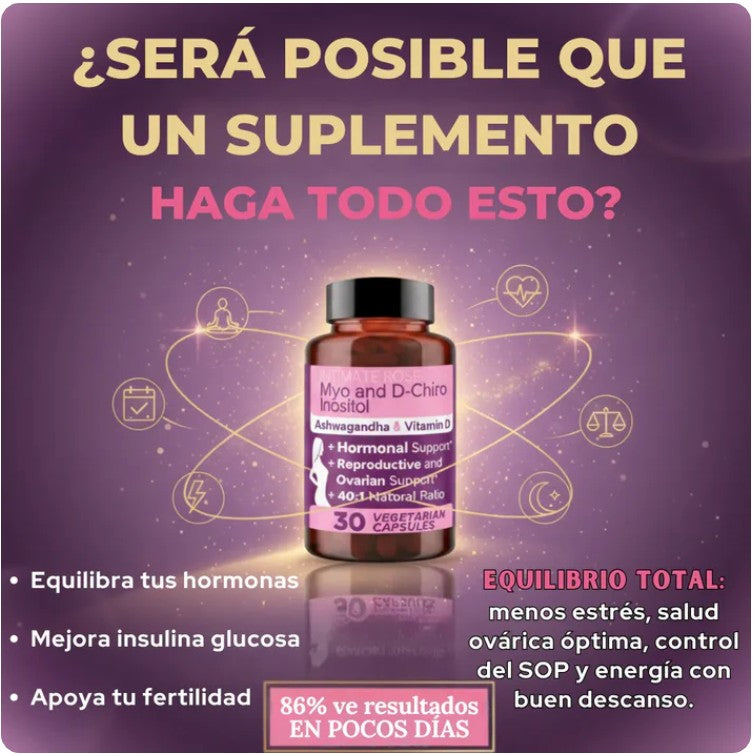 INOSITOL Myo y D-Chiro 40:1™ con Ashwagandha y Vitamina D, Intimate Rose
